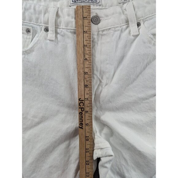 Lucky Brand Jeans Womens Size 12 White Distressed Raw Hem Sienna Silm Boyfriend - Picture 9 of 16